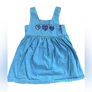 Vintage OshKosh Denim Dress With Hearts Size 6 - AS IS